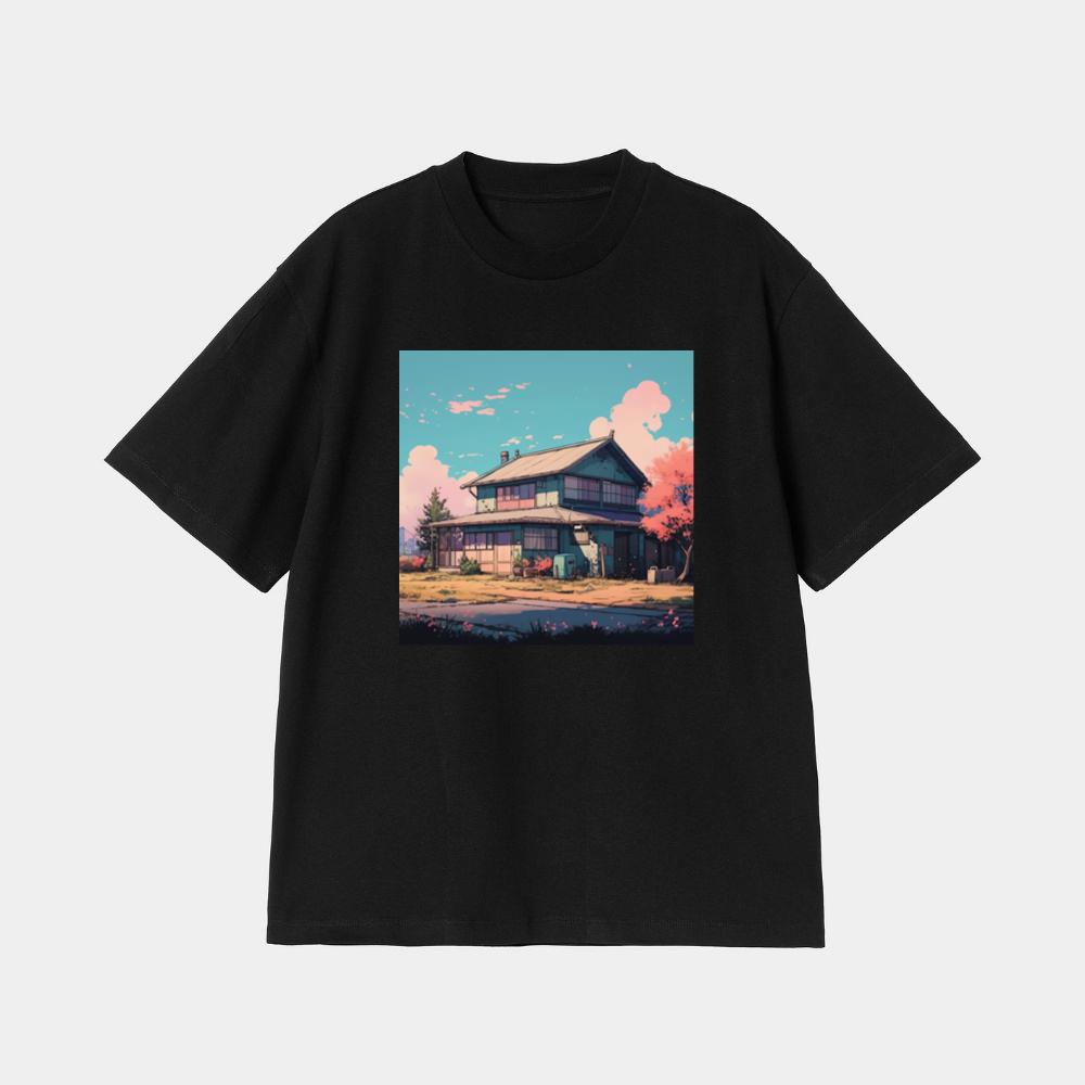 The Quiet Corner in a Cherry Blossom Sky T-Shirt