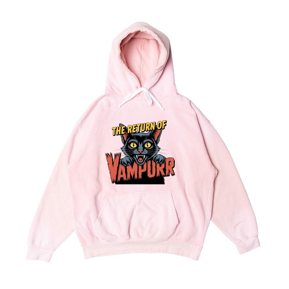 The Return of Vampurr Funny Vampire Cat Graphic Hoodie