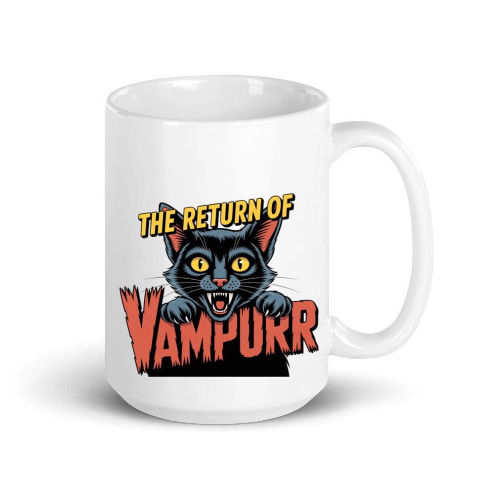 The Return of Vampurr Funny Vampire Cat Graphic Mug