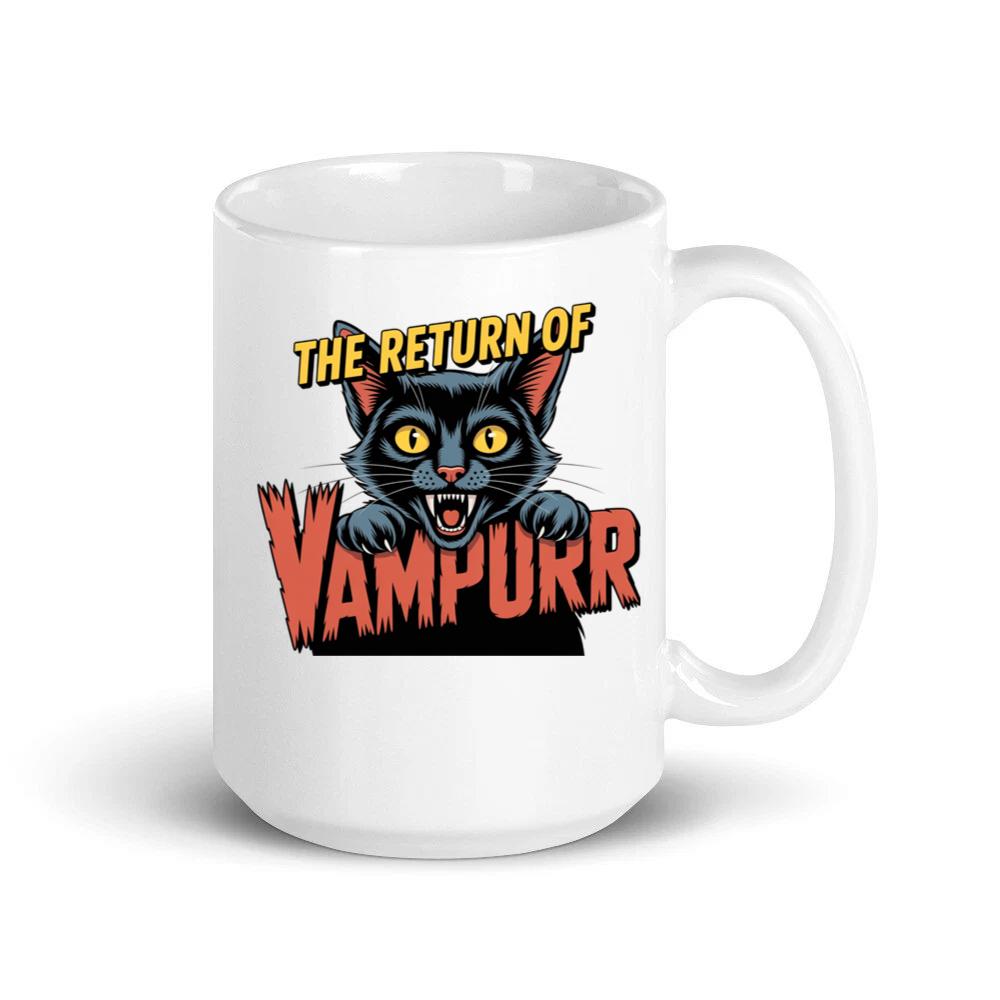 The Return of Vampurr Funny Vampire Cat Graphic Mug