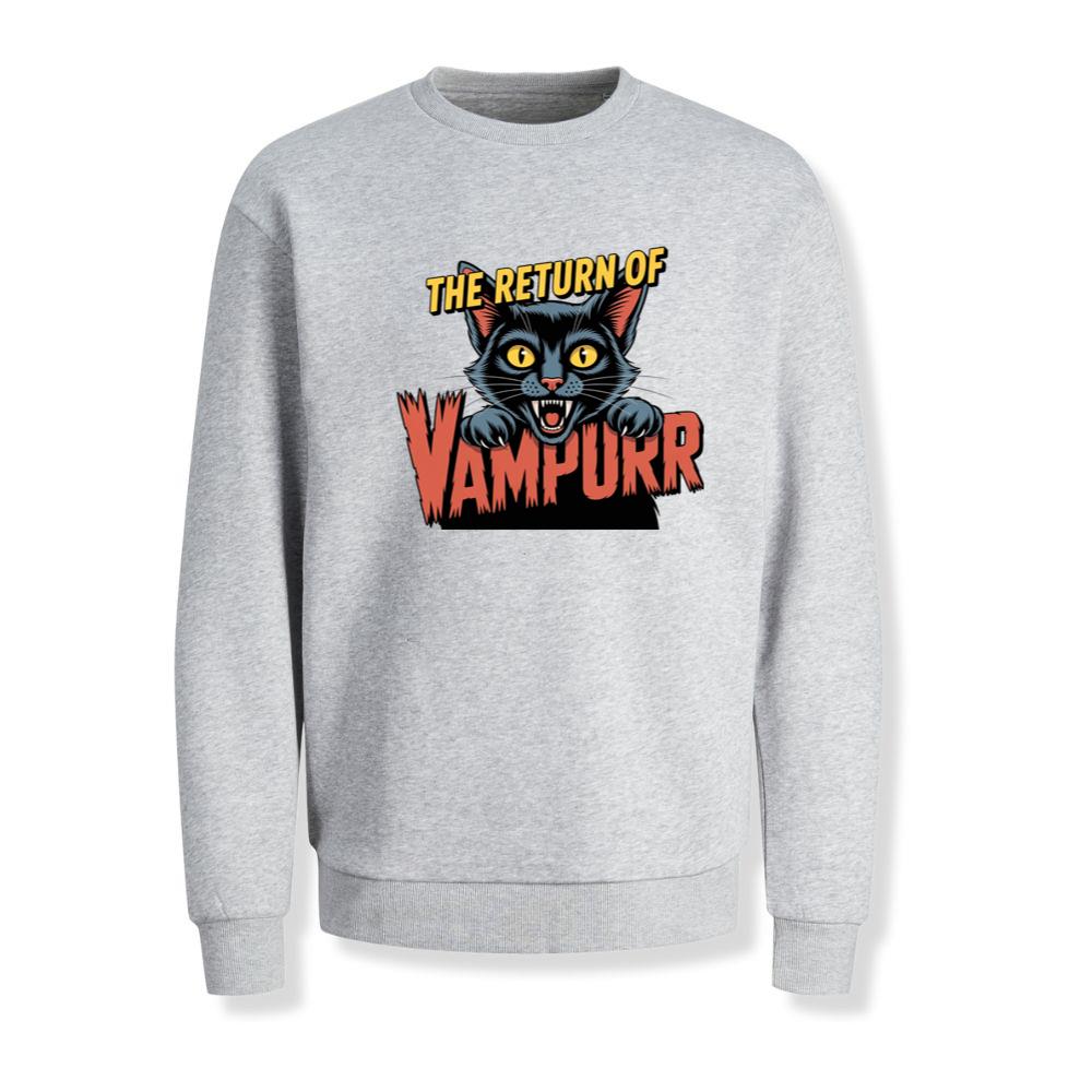The Return of Vampurr Funny Vampire Cat Graphic Sweatshirt