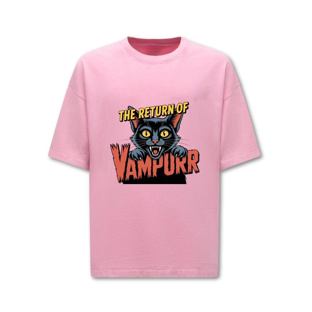 The Return of Vampurr Funny Vampire Cat Graphic T-Shirt