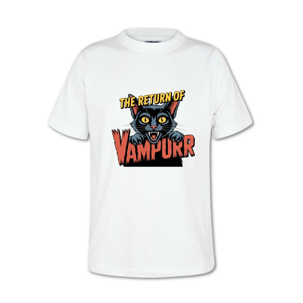 The Return of Vampurr Funny Vampire Cat Graphic T-Shirt