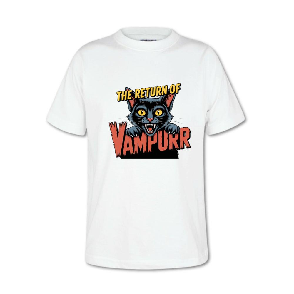 The Return of Vampurr Funny Vampire Cat Graphic T-Shirt