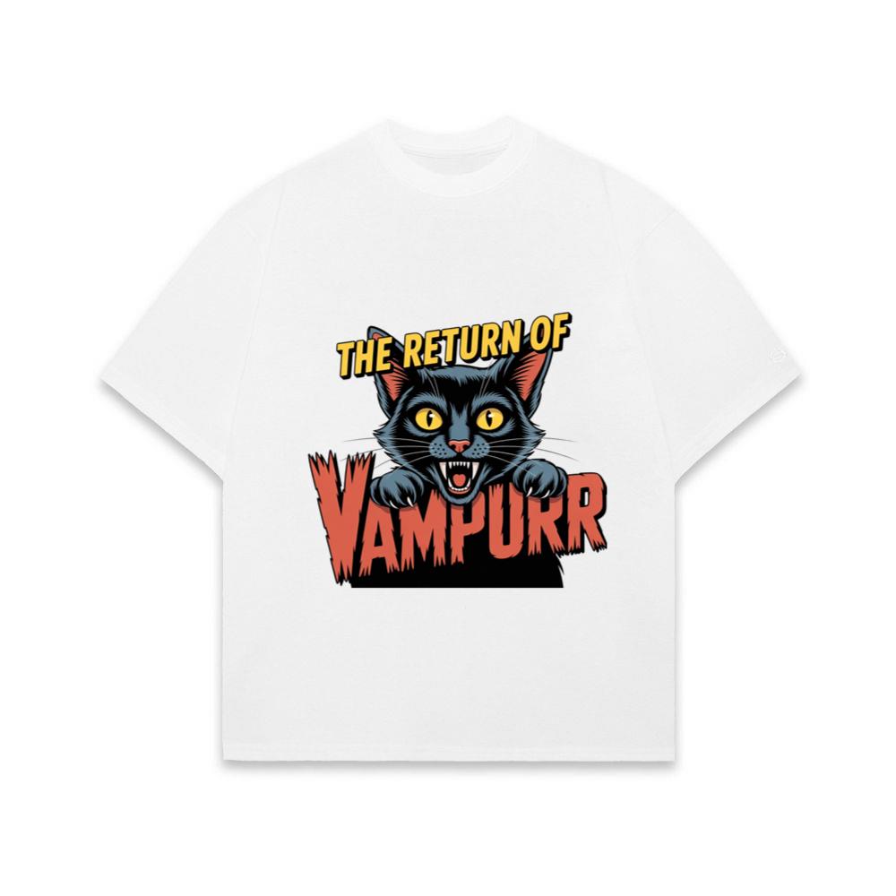 The Return of Vampurr Funny Vampire Cat Graphic T-Shirt