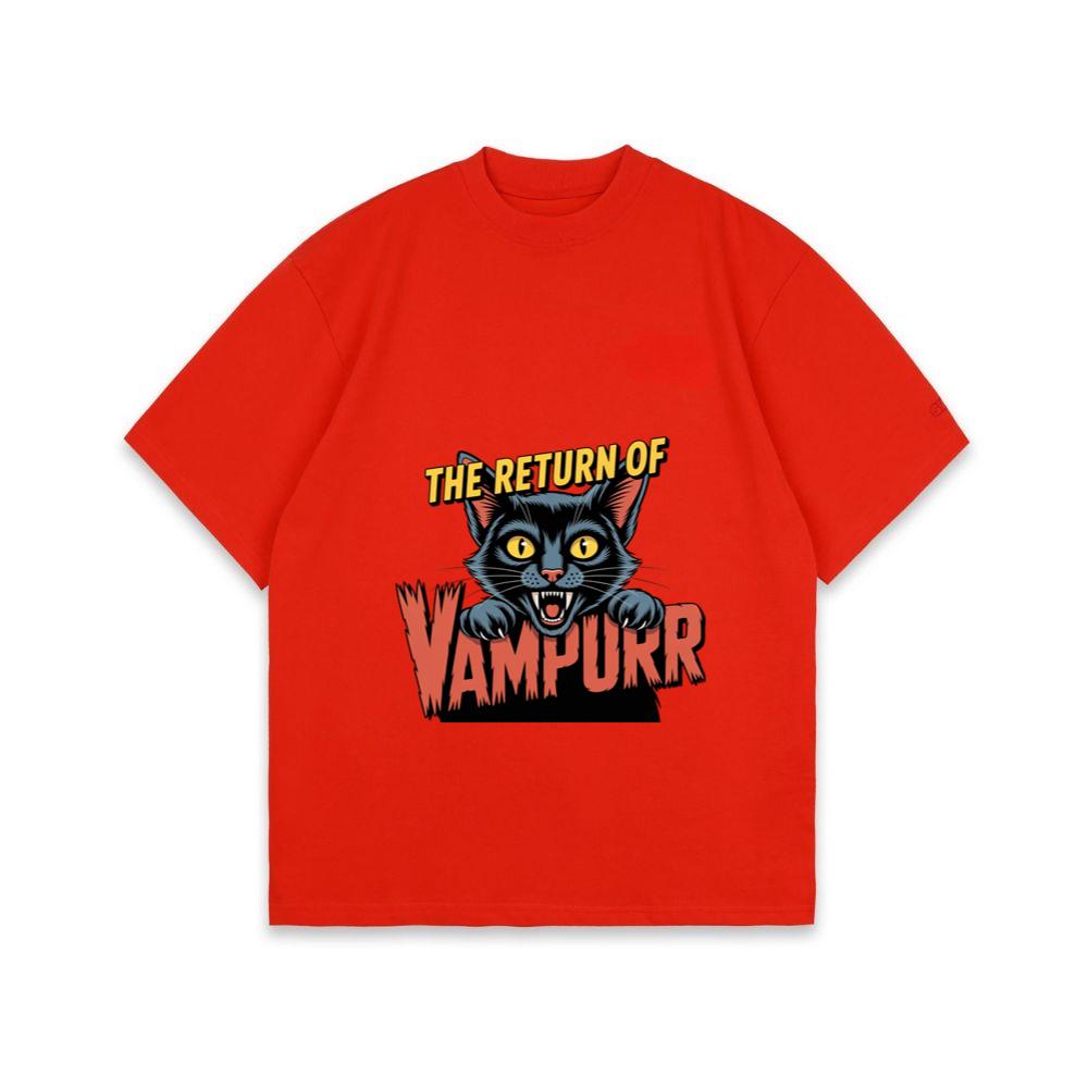 The Return of Vampurr Funny Vampire Cat Graphic T-Shirt