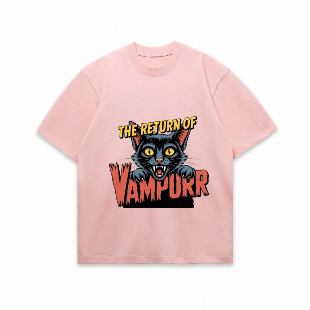 The Return of Vampurr Funny Vampire Cat Graphic T-Shirt