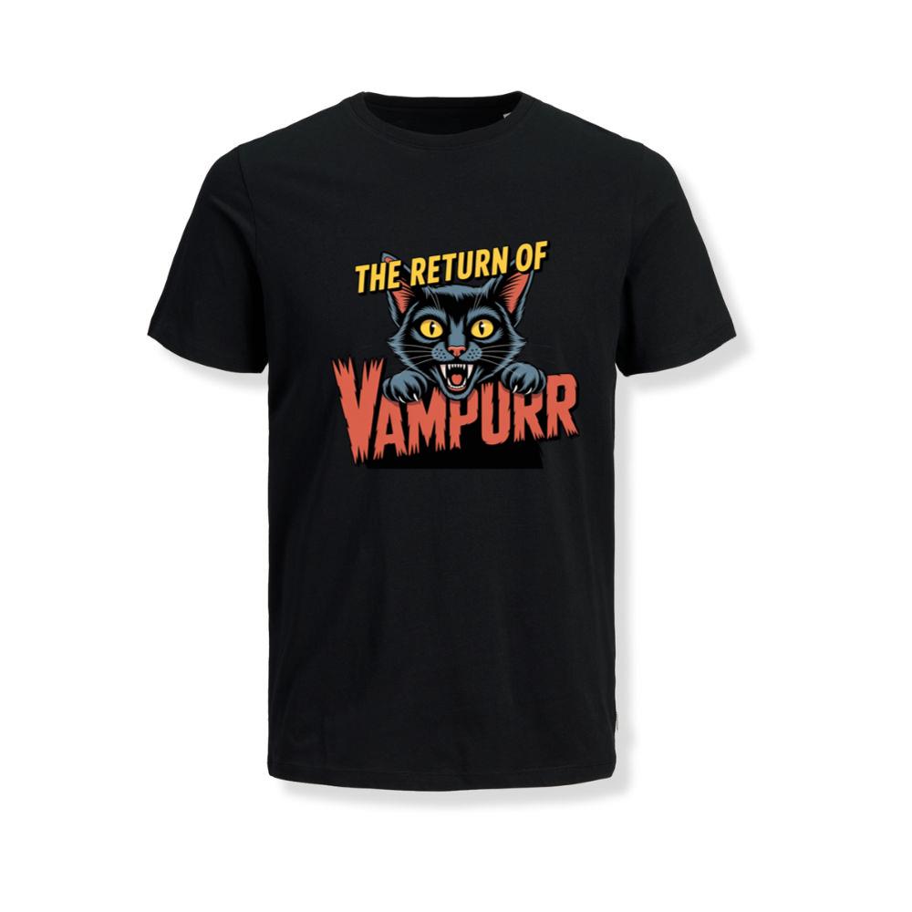 The Return of Vampurr Funny Vampire Cat Graphic T-Shirt