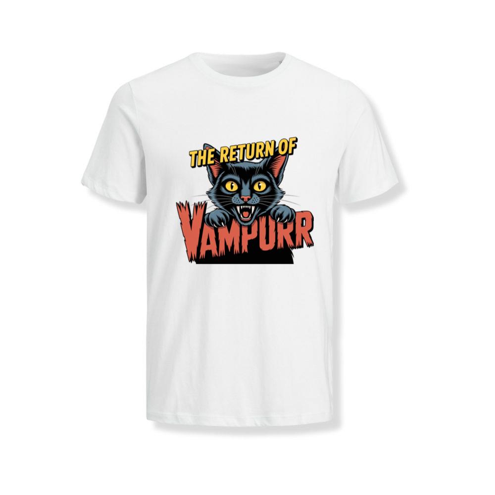 The Return of Vampurr Funny Vampire Cat Graphic T-Shirt