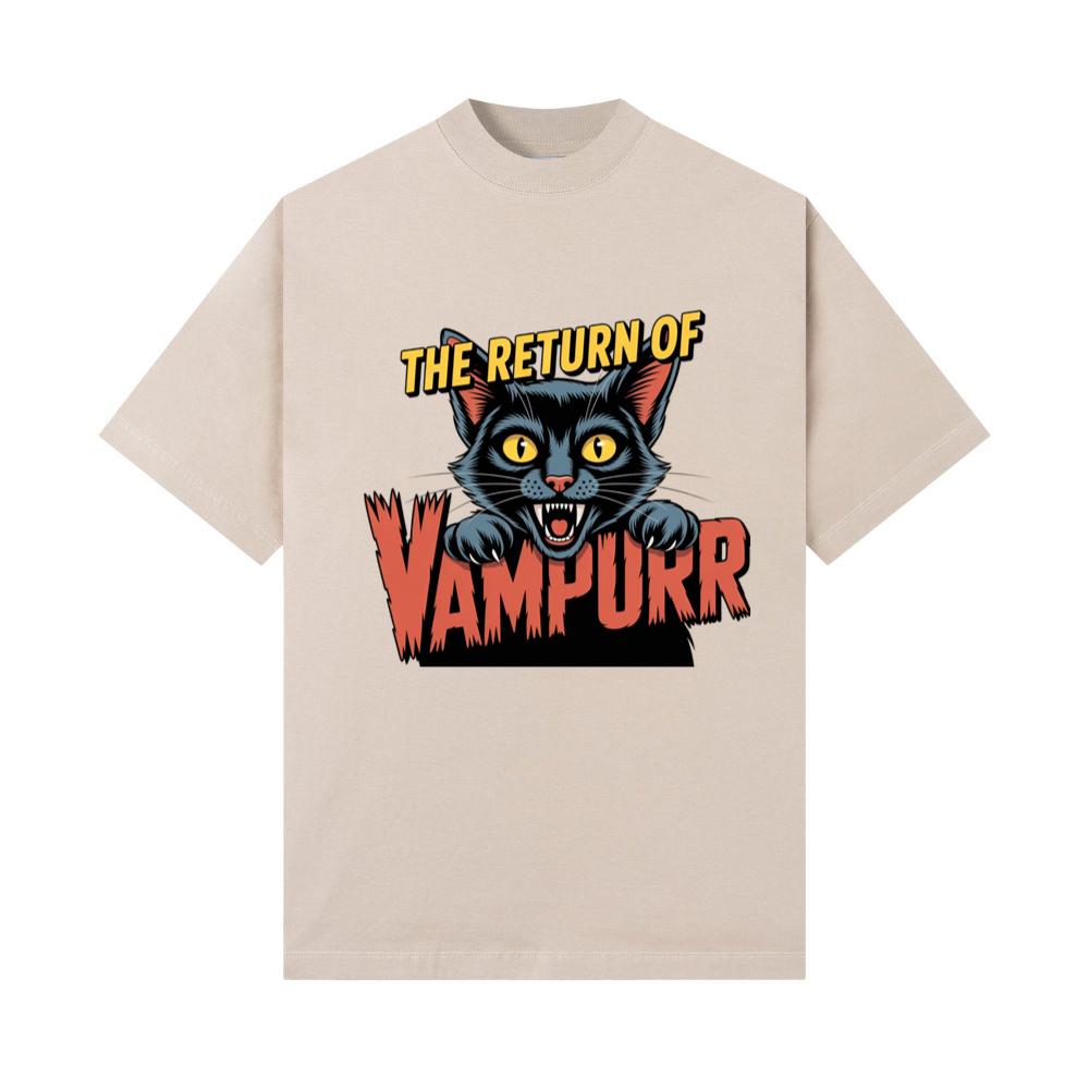 The Return of Vampurr Funny Vampire Cat Graphic T-Shirts - Image 3
