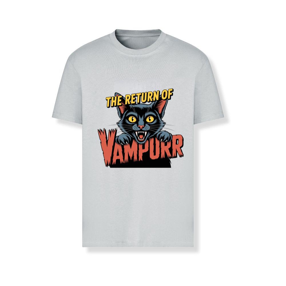 The Return of Vampurr Funny Vampire Cat Graphic T-Shirts - Image 3