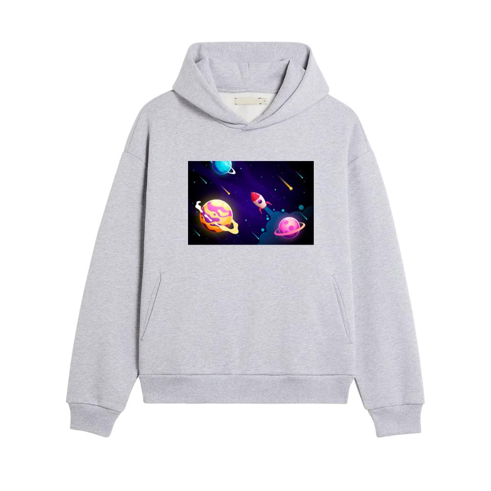The Rocket's Radiant Race Through the Cosmic Canvas Hoodies