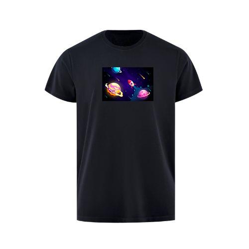 The Rocket's Radiant Race Through the Cosmic Canvas T-Shirts
