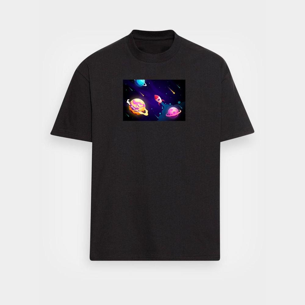The Rocket's Radiant Race Through the Cosmic Canvas T-Shirts