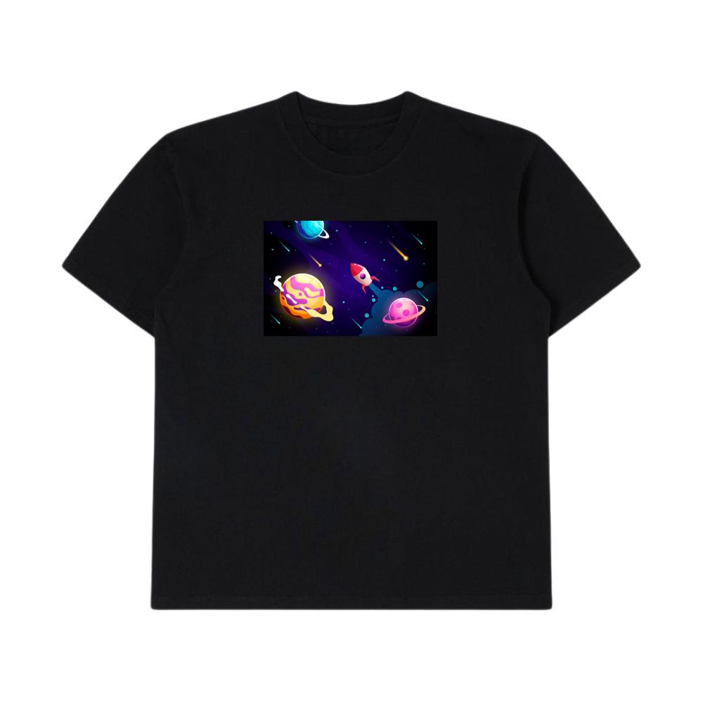 The Rocket's Radiant Race Through the Cosmic Canvas T-Shirts