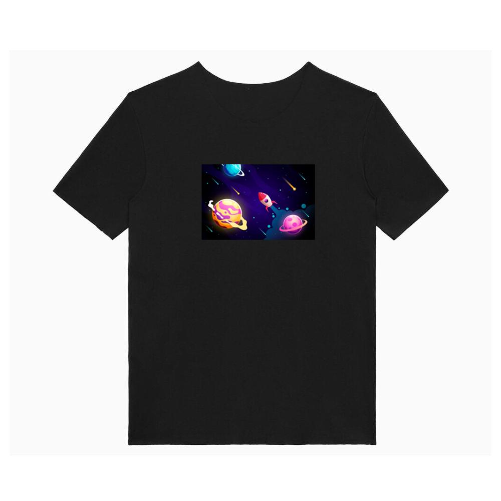 The Rocket's Radiant Race Through the Cosmic Canvas T-Shirts