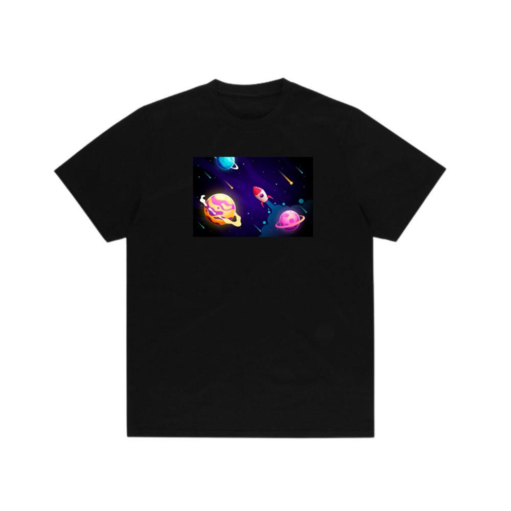 The Rocket's Radiant Race Through the Cosmic Canvas T-Shirts