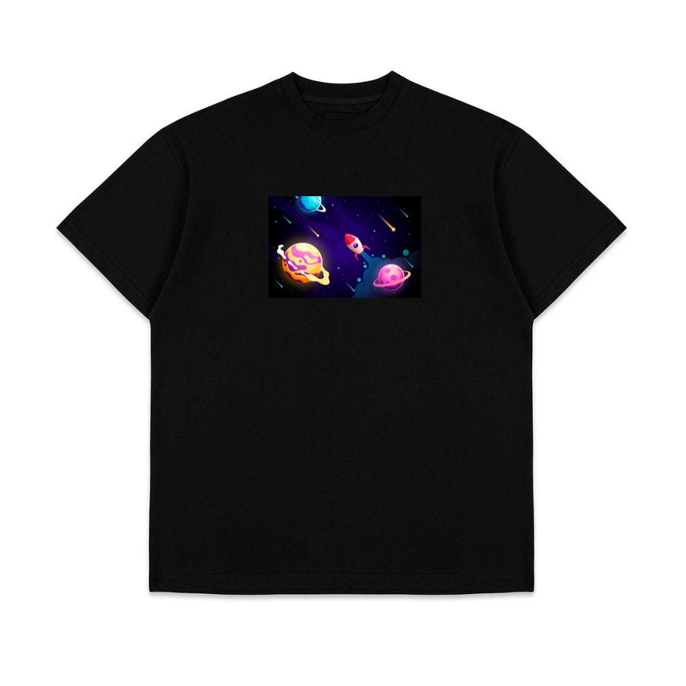 The Rocket's Radiant Race Through the Cosmic Canvas T-Shirts