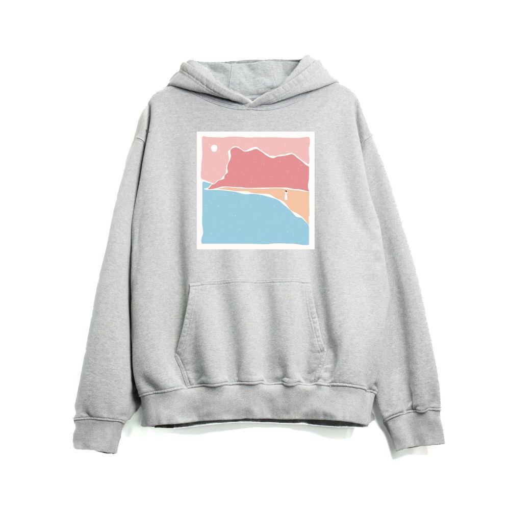 The Silent Shore of Pastel Dreams Hoodies