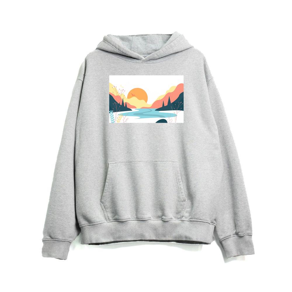 The Sunset Lake and Abstract Flora Hoodies