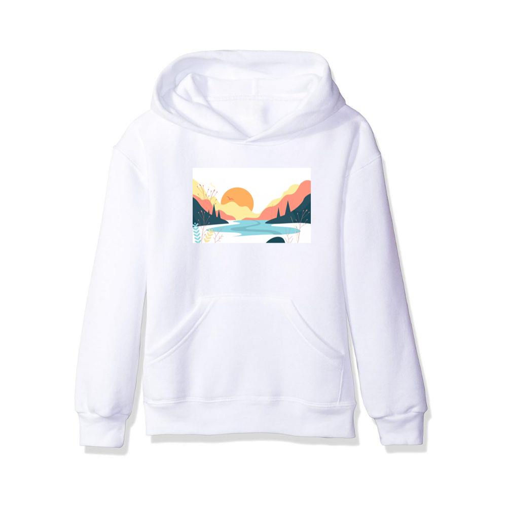 The Sunset Lake and Abstract Flora Hoodies