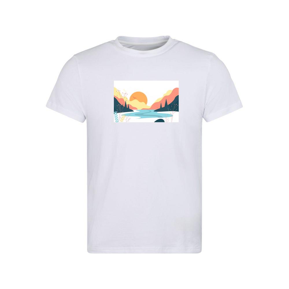 The Sunset Lake and Abstract Flora T-Shirts