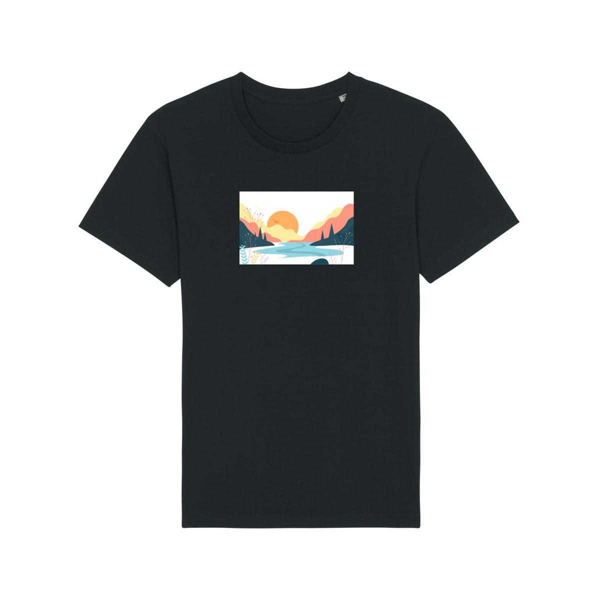 The Sunset Lake and Abstract Flora T-Shirts