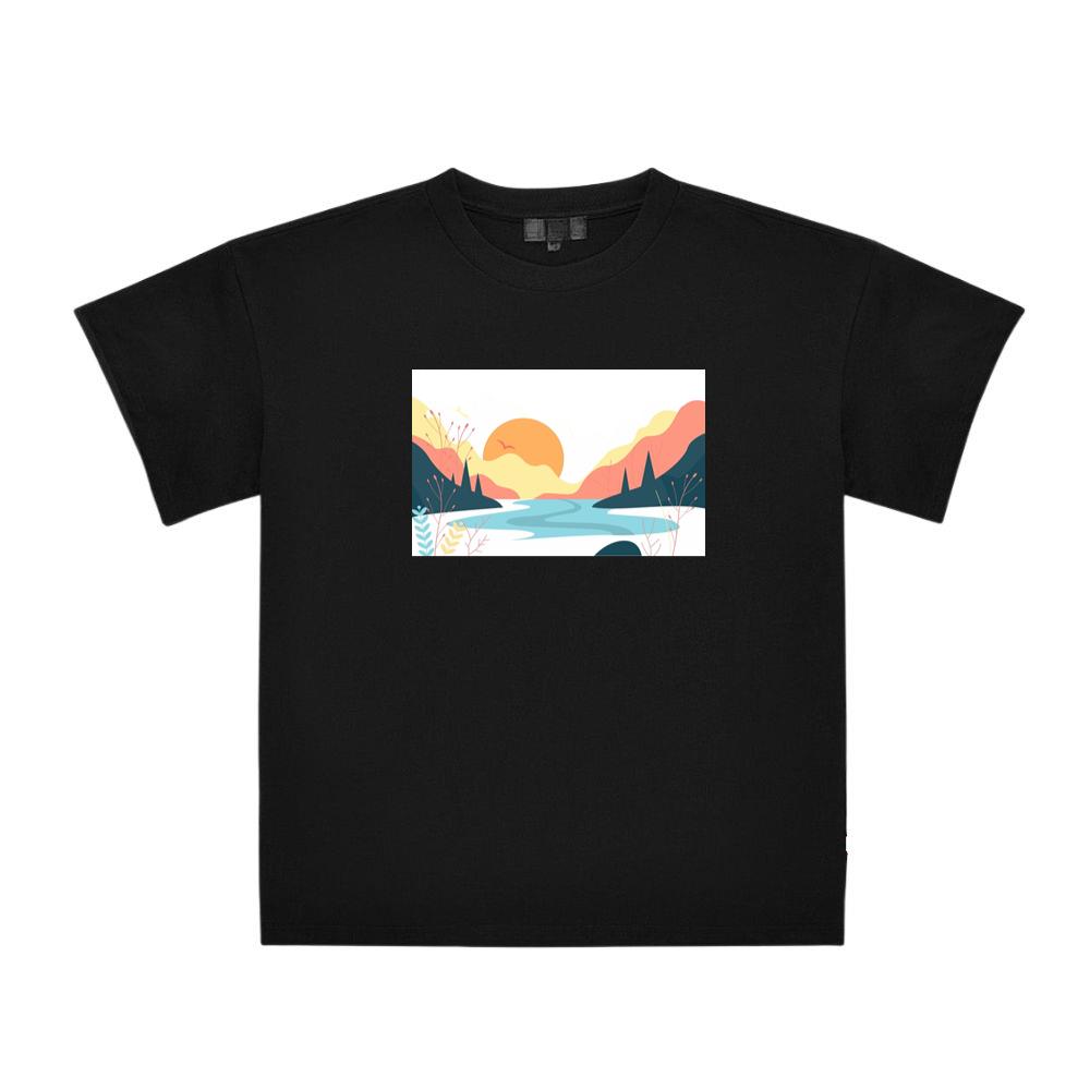 The Sunset Lake and Abstract Flora T-Shirts