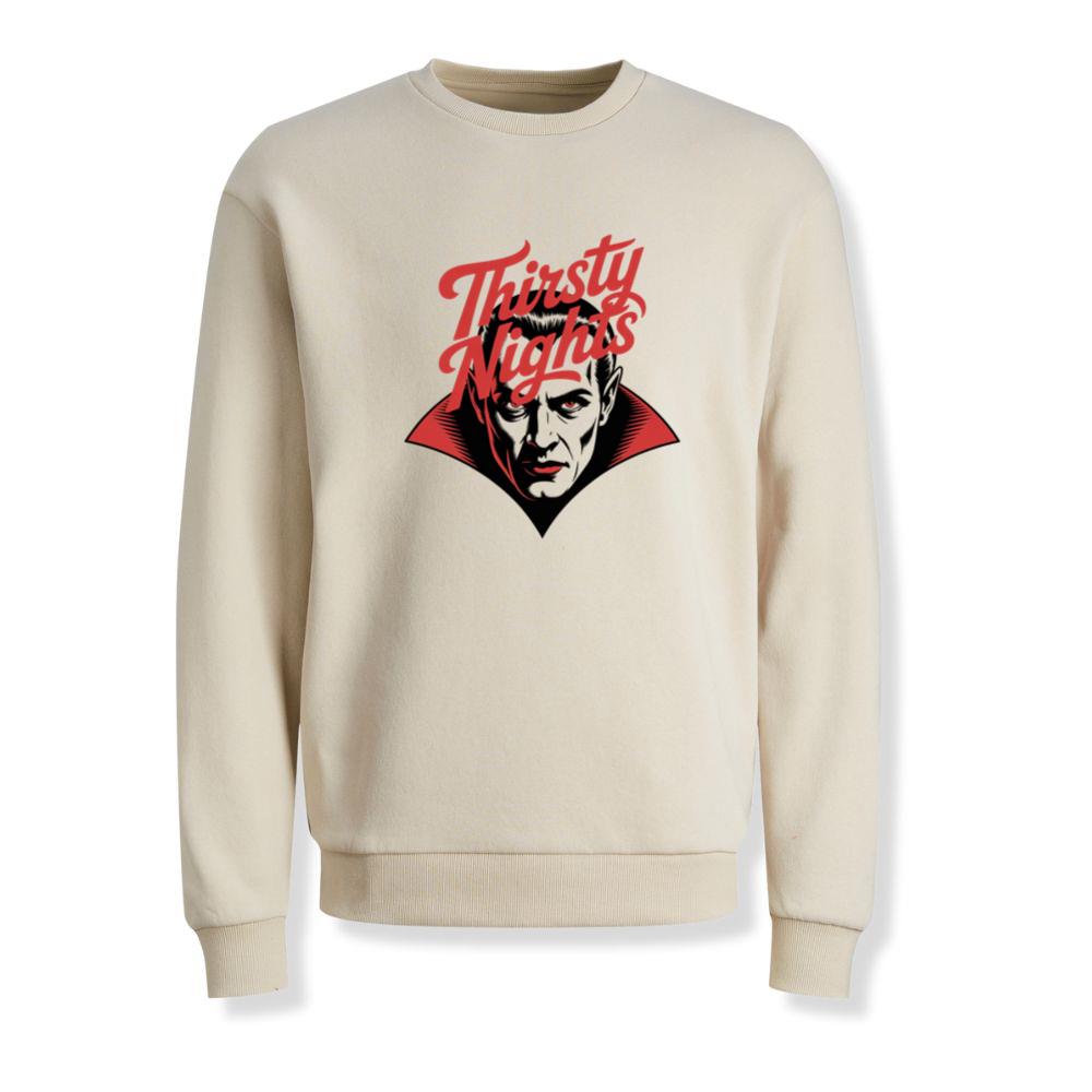 Thirsty Nights Vampire Horror Graphic Sweatshirt - Image 2