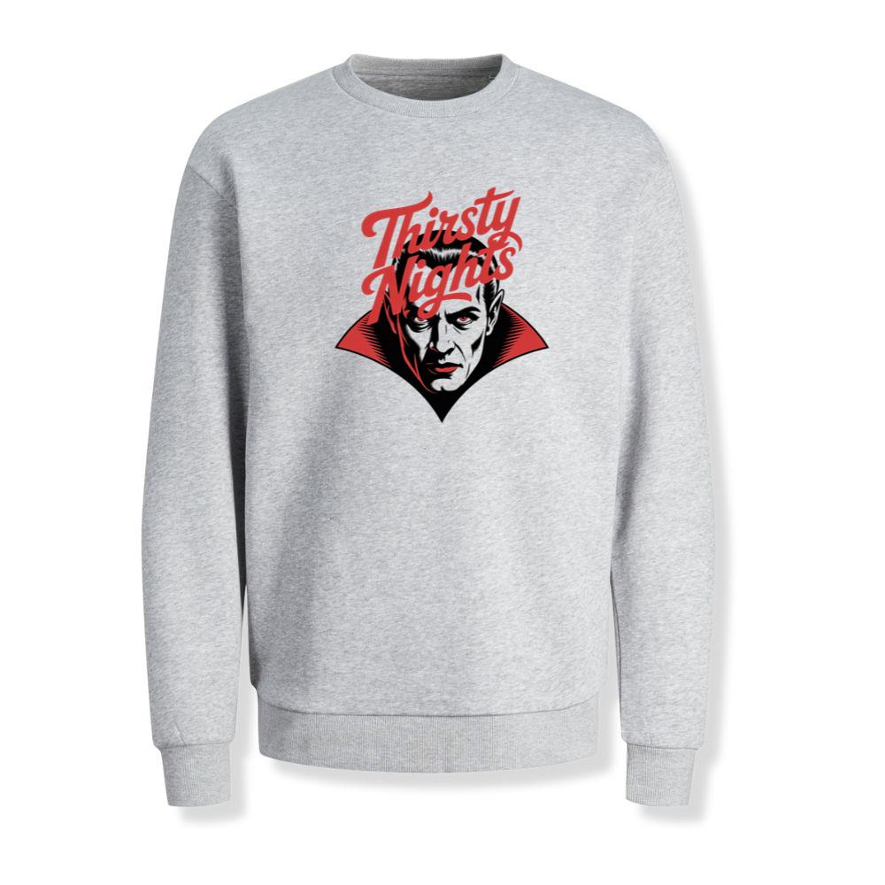 Thirsty Nights Vampire Horror Graphic Sweatshirt