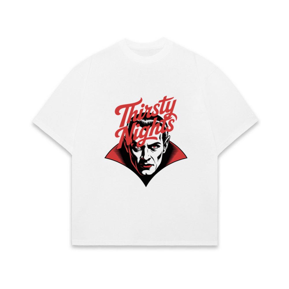 Thirsty Nights Vampire Horror Graphic T-Shirt