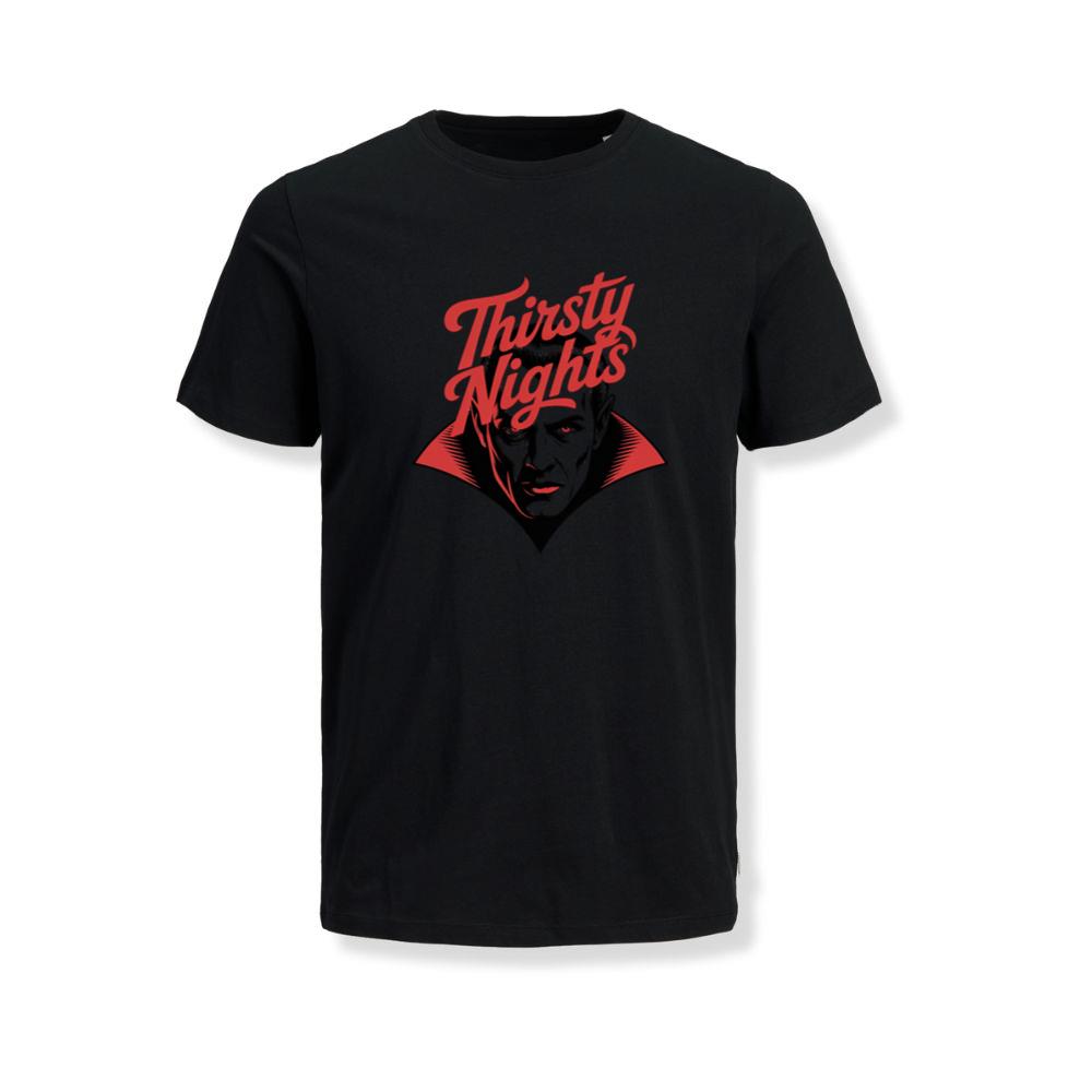 Thirsty Nights Vampire Horror Graphic T-Shirt