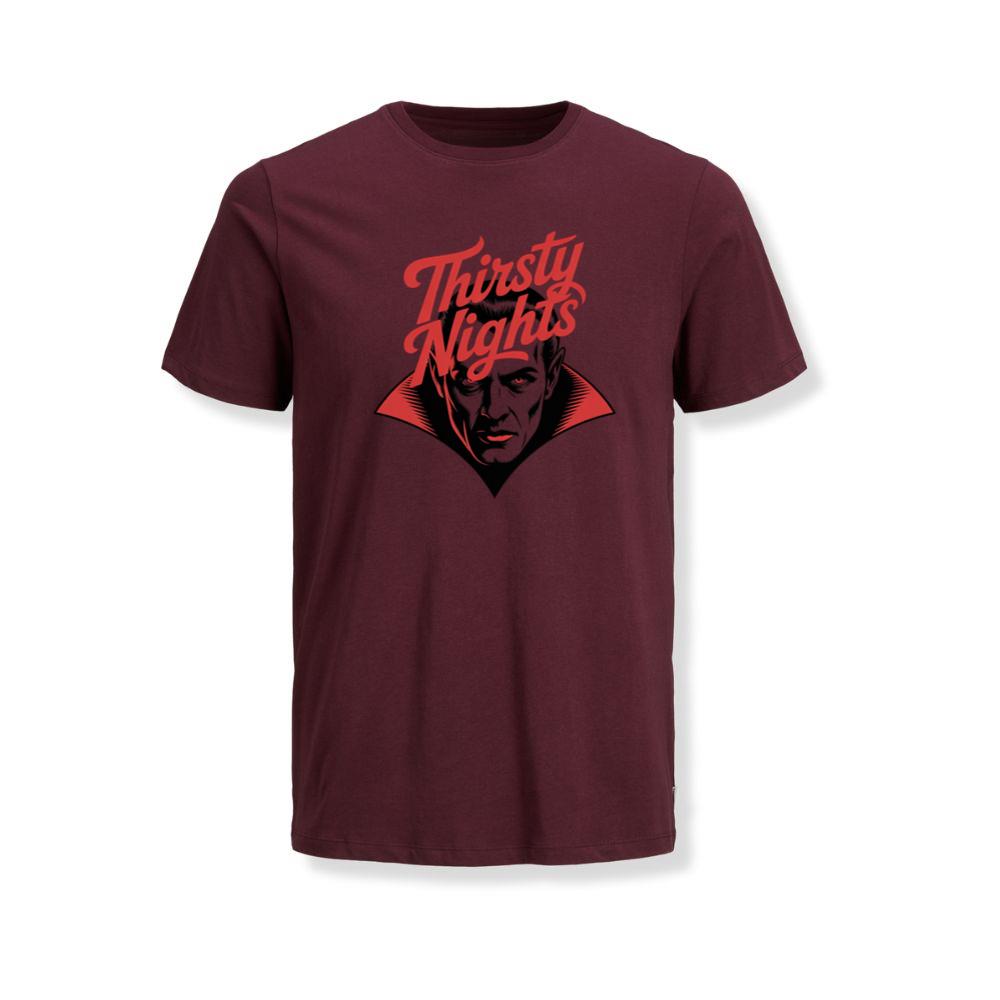 Thirsty Nights Vampire Horror Graphic T-Shirt - Image 3