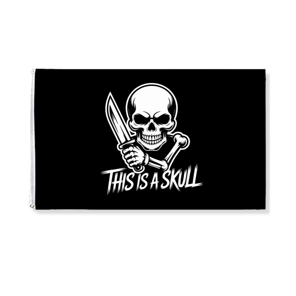 This Is a Skull Knife Skeleton Graphic Flag