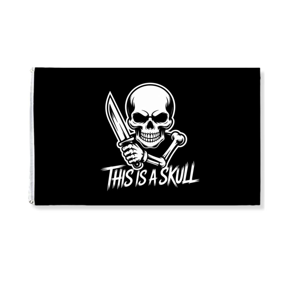 This Is a Skull Knife Skeleton Graphic Flag