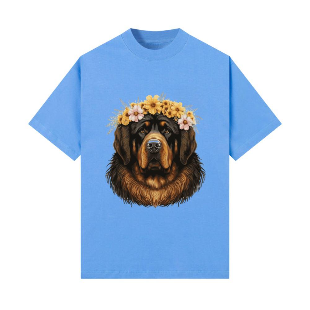 Tibetan Mastiff Flower Crown Floral Farm Animal Pe T-Shirt