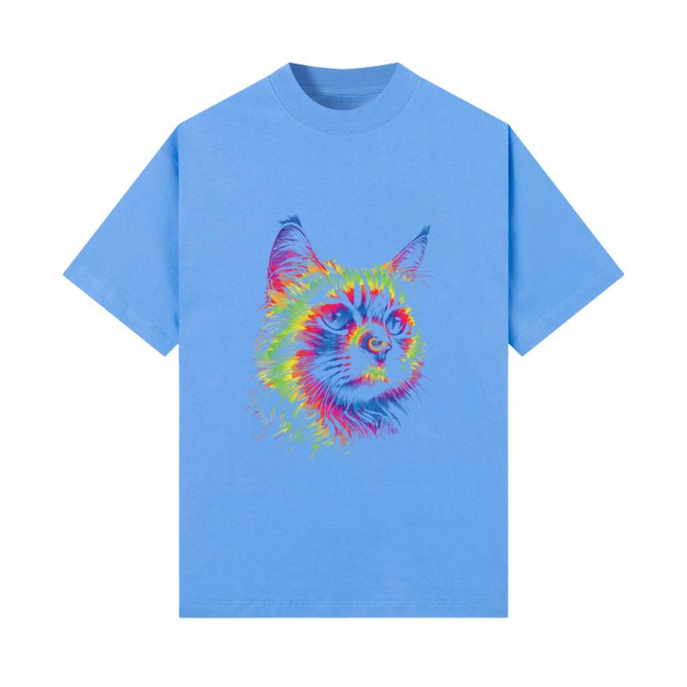 Tie Dye Colorful Cat Silhouette Feline Animal Cat T-Shirt