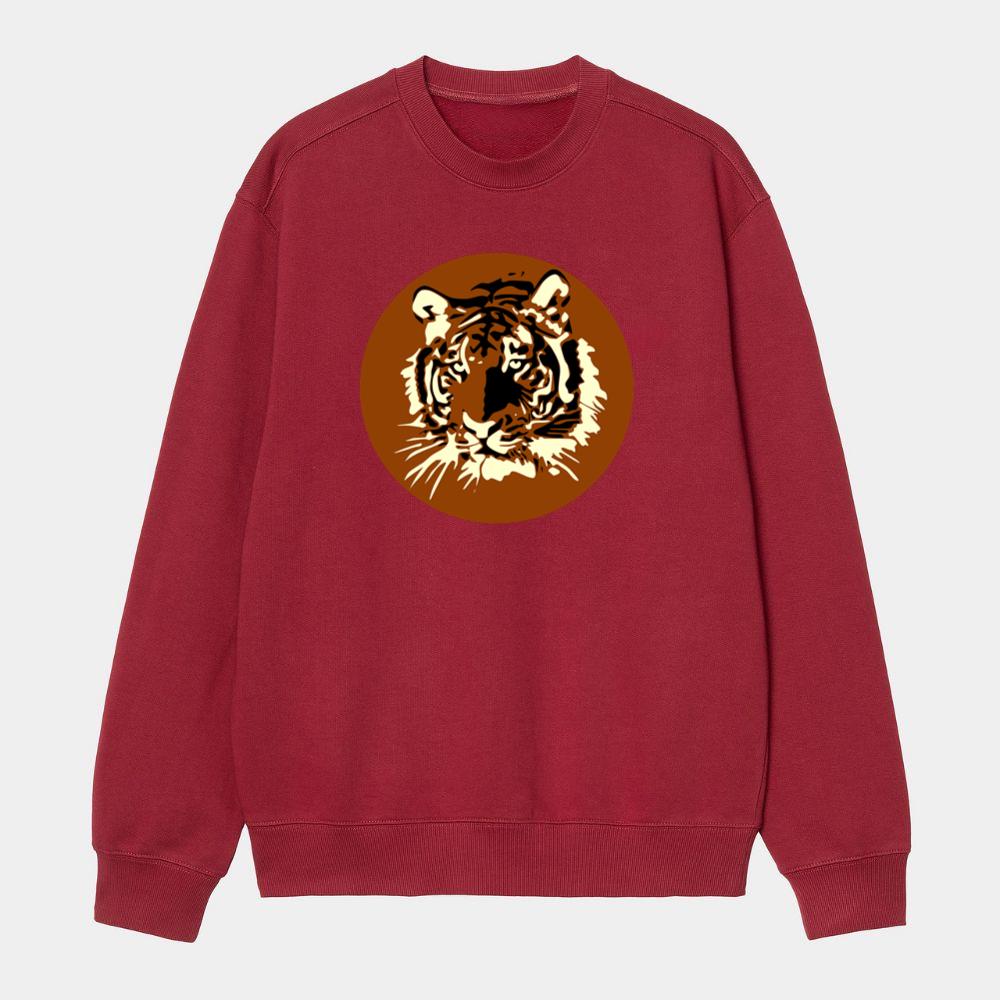 Tiger Face In Brown Circle Sweatshirt
