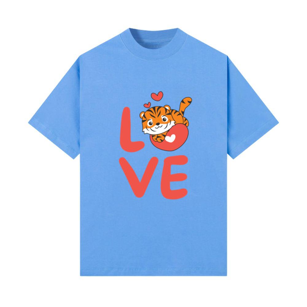 Tiger For Valentine's Day Cute Animals Hearts T-Shirt