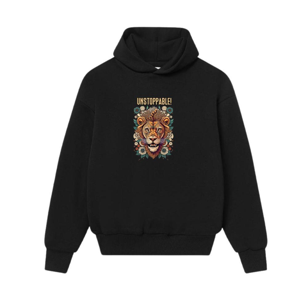Tiger Unstoppable Text Hoodies