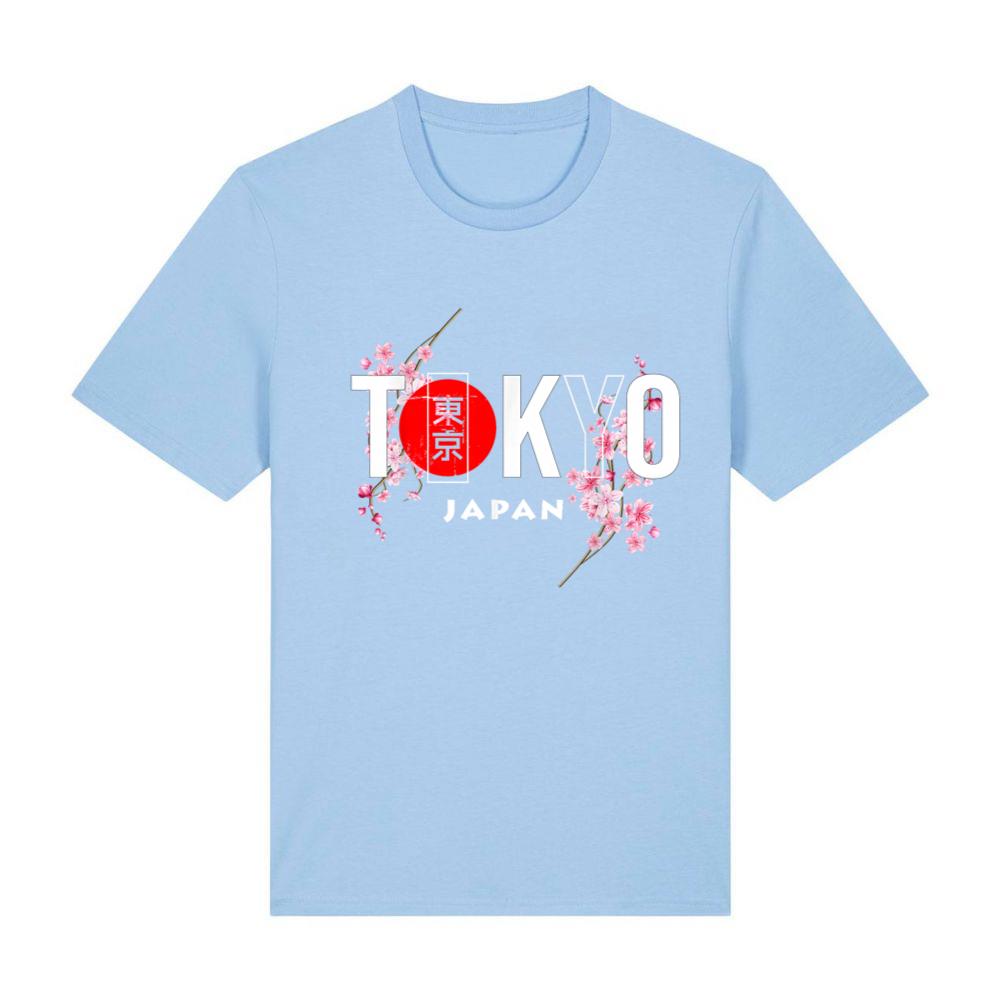 TOKYO & JAPAN TEXT WITH CALLIGRAPHY INSERT + SAKURA FLOWERS T-Shirt