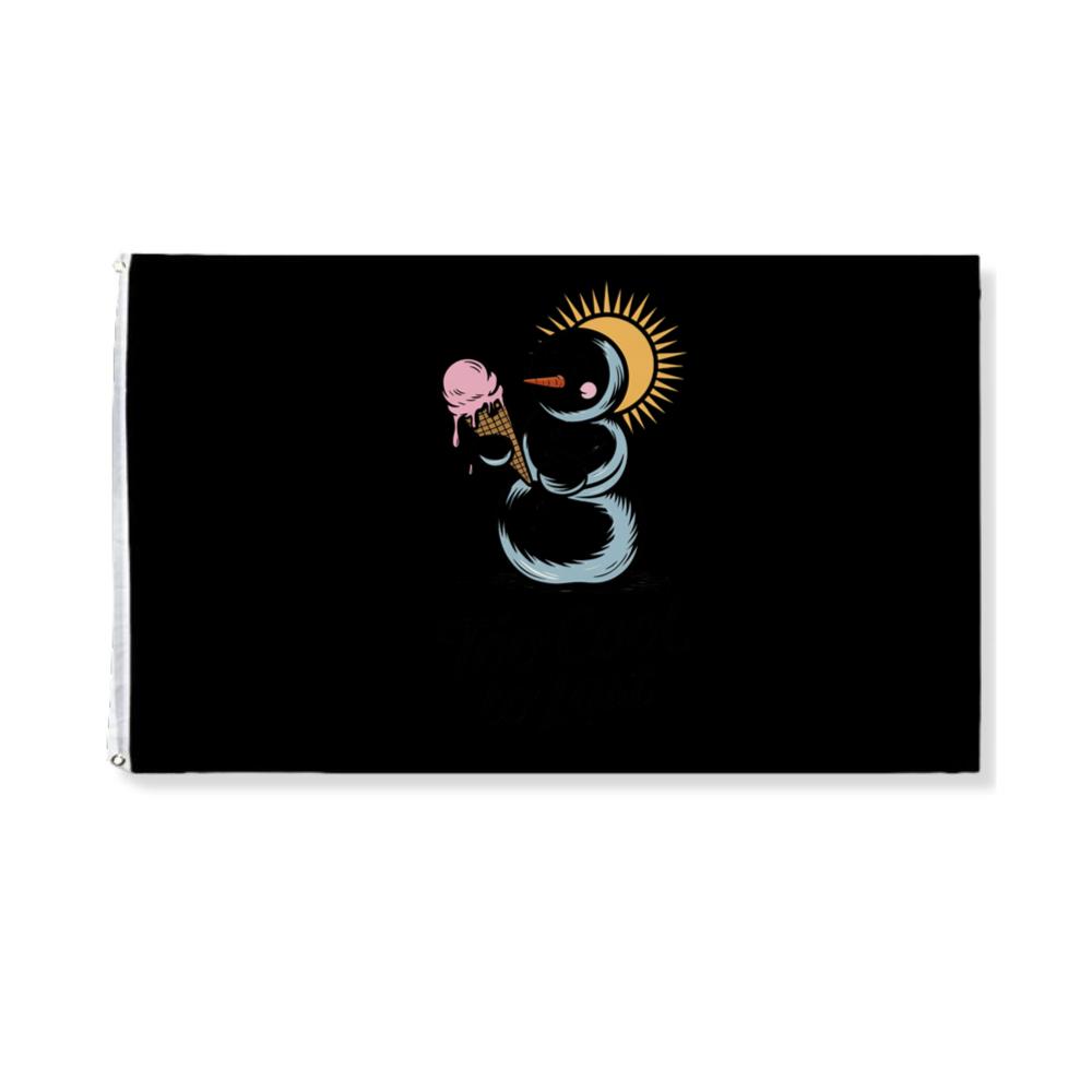 Too Cool to Last Snowman Ice Cream Funny Design Flat