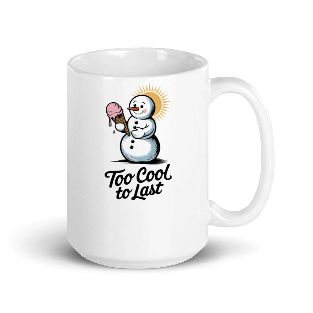 Too Cool to Last Snowman Ice Cream Funny Design Mug