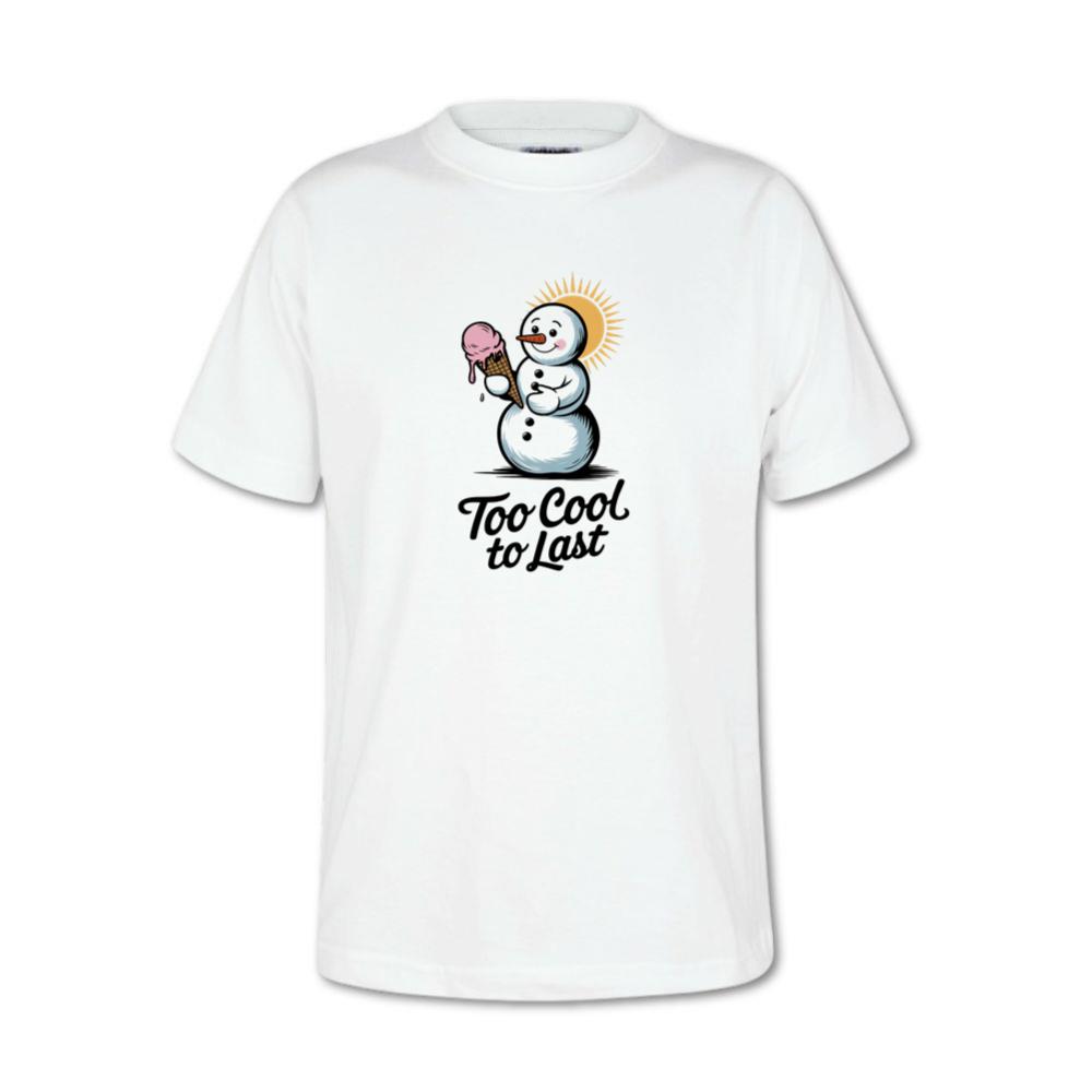 Too Cool to Last Snowman Ice Cream Funny Design T-Shirt