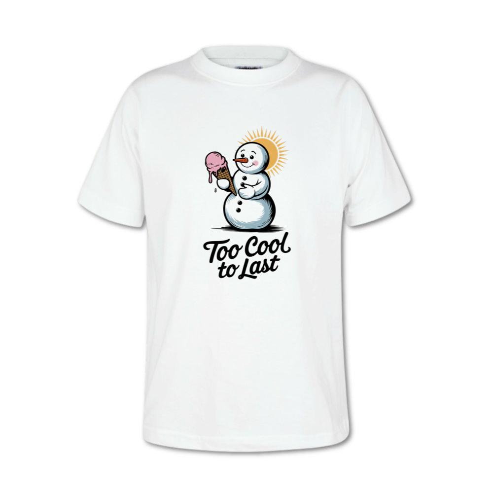 Too Cool to Last Snowman Ice Cream Funny Design T-Shirt