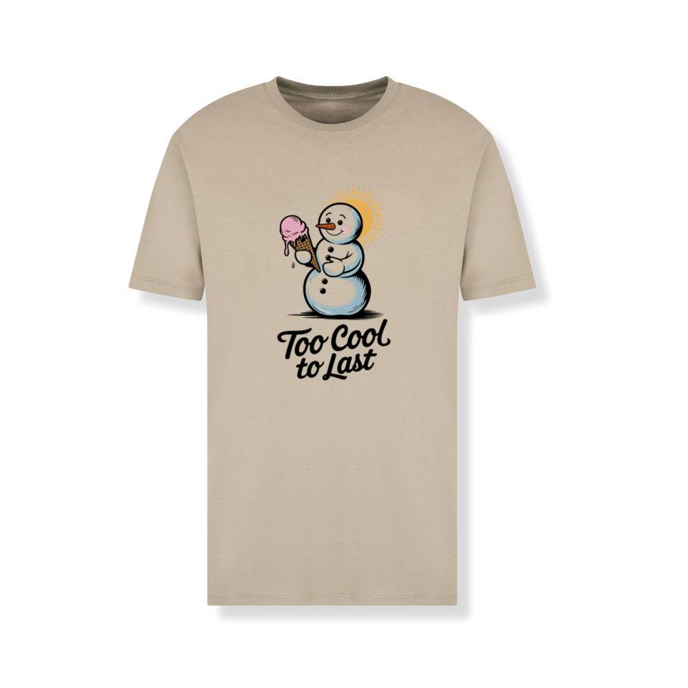 Too Cool to Last Snowman Ice Cream Funny Design T-Shirt
