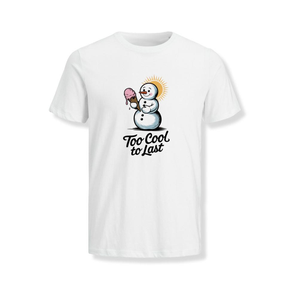 Too Cool to Last Snowman Ice Cream Funny Design T-Shirt