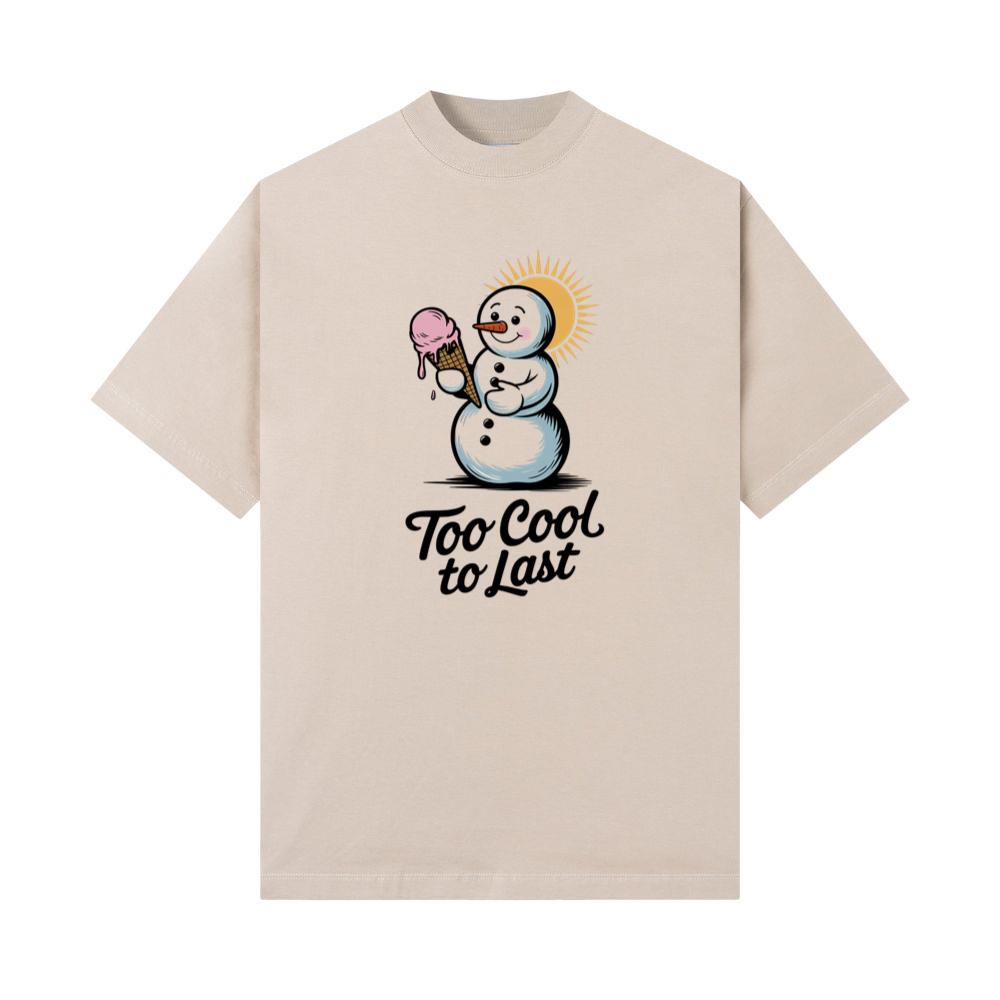 Too Cool to Last Snowman Ice Cream Funny Design T-Shirts - Image 3