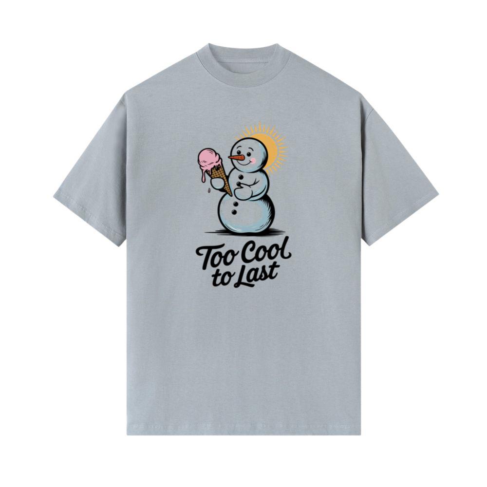 Too Cool to Last Snowman Ice Cream Funny Design T-Shirts - Image 2