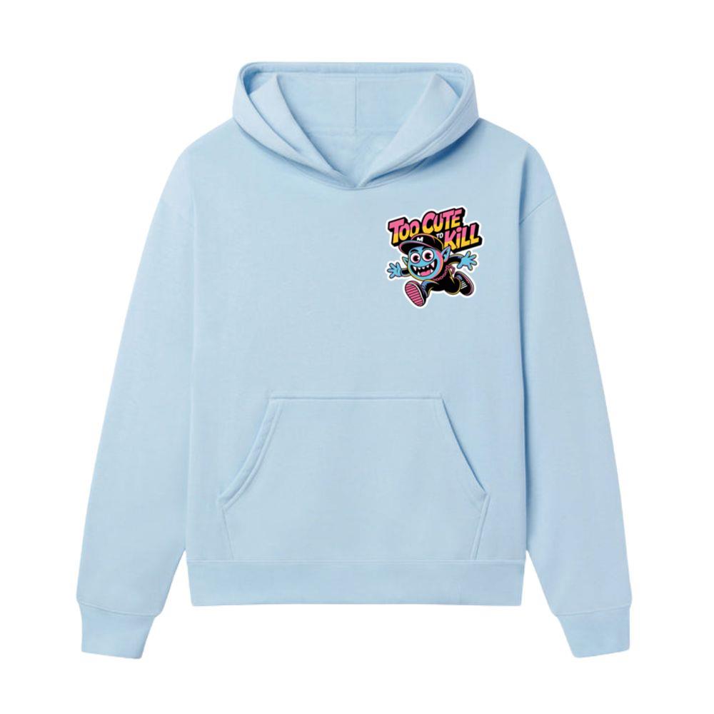 Too Cute to Kill Funny Cartoon Monster Design Hoodie